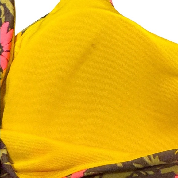 American Eagle Aerie Pink and Orange Floral Bikini Top Size M - Picture 5 of 7